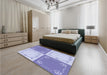 Patterned Medium Slate Blue Rug in a Bedroom, pat1413blu