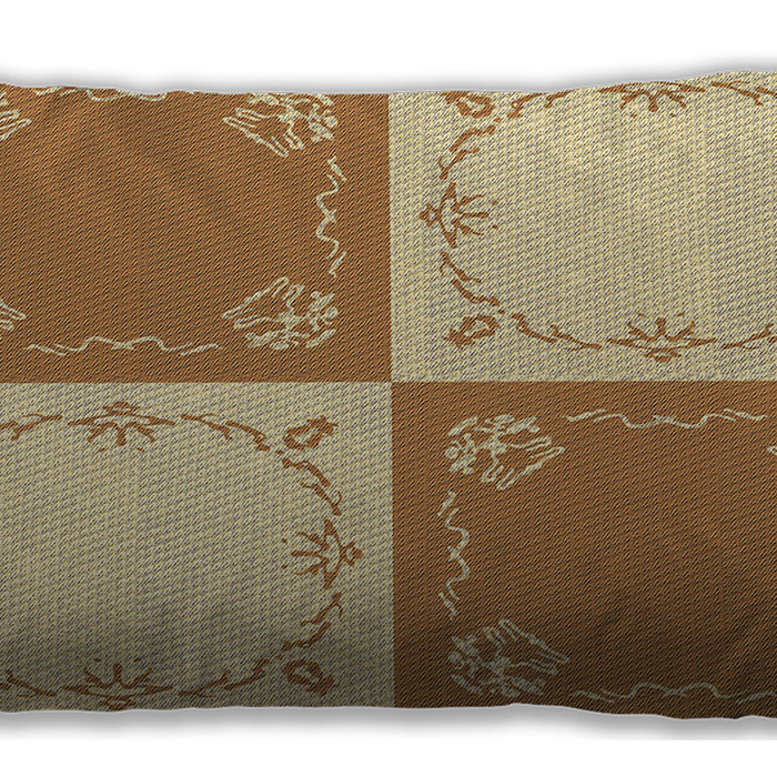 Patterned Rectangular Sedona Brown Lumbar Throw Pillow, 13 inch by 19 inch, lbpat1413brn