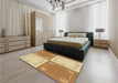 Patterned Sedona Brown Rug in a Bedroom, pat1413brn