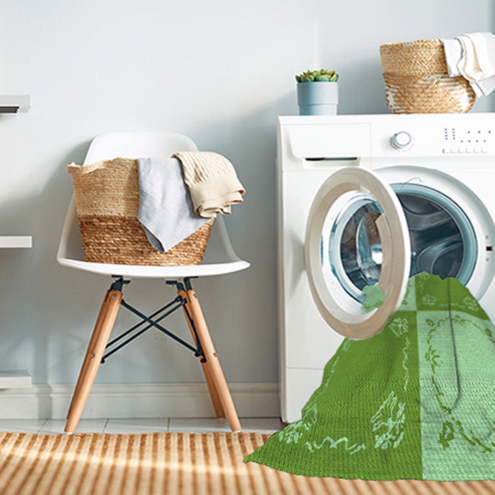 Machine Washable Transitional Jade Green Rug in a Washing Machine, wshpat1413grn