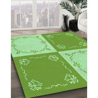 Patterned Jade Green Rug, pat1413grn