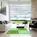 Square Patterned Jade Green Rug in a Living Room, pat1413grn