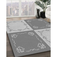 Patterned Platinum Gray Rug, pat1413gry