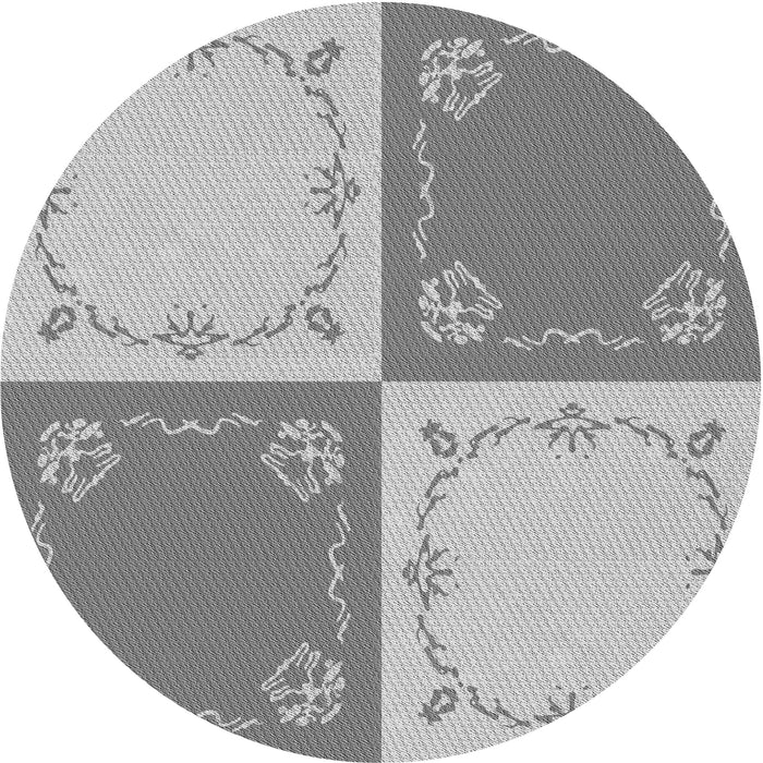 Square Patterned Platinum Gray Rug, pat1413gry