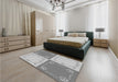 Patterned Platinum Gray Rug in a Bedroom, pat1413gry