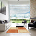 Square Patterned Orange Red Orange Rug in a Living Room, pat1413org