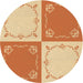 Square Patterned Orange Red Orange Rug, pat1413org