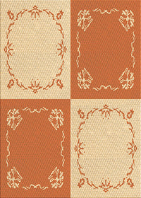 Machine Washable Transitional Orange Red Orange Rug, wshpat1413org