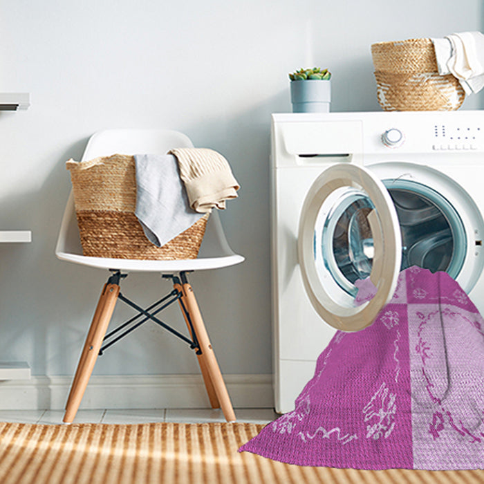 Machine Washable Transitional Blossom Pink Rug in a Washing Machine, wshpat1413pur