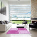 Square Patterned Blossom Pink Rug in a Living Room, pat1413pur