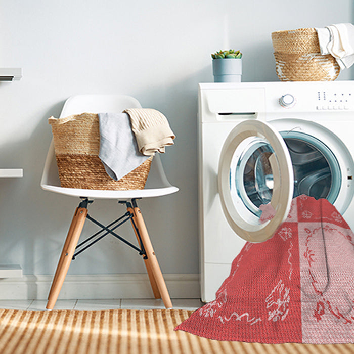 Machine Washable Transitional Pink Rug in a Washing Machine, wshpat1413rd