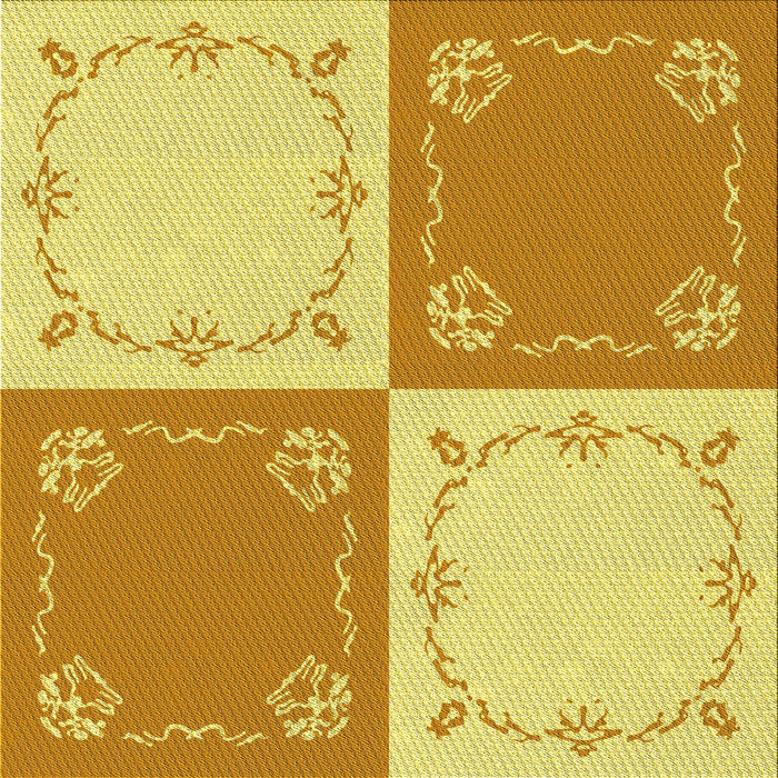 Round Patterned Neon Orange Rug, pat1413yw