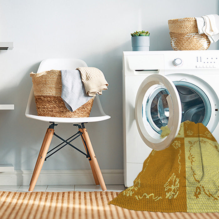 Machine Washable Transitional Neon Orange Rug in a Washing Machine, wshpat1413yw