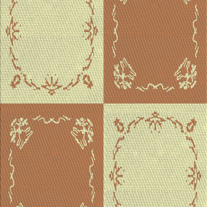 Patterned Harvest Gold Novelty Rug, pat1413