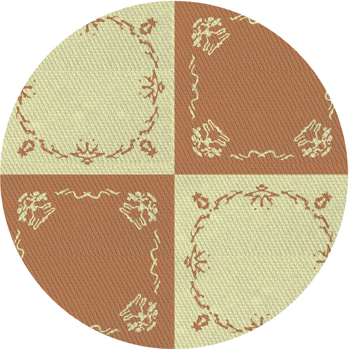 Square Machine Washable Transitional Gold Rug, wshpat1413