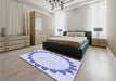 Patterned Lavender Blue Rug in a Bedroom, pat1414blu