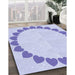 Patterned Lavender Blue Rug in Family Room, pat1414blu