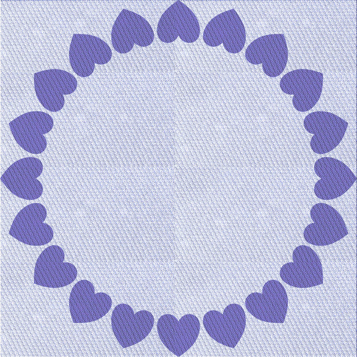 Round Machine Washable Transitional Lavender Blue Rug, wshpat1414blu