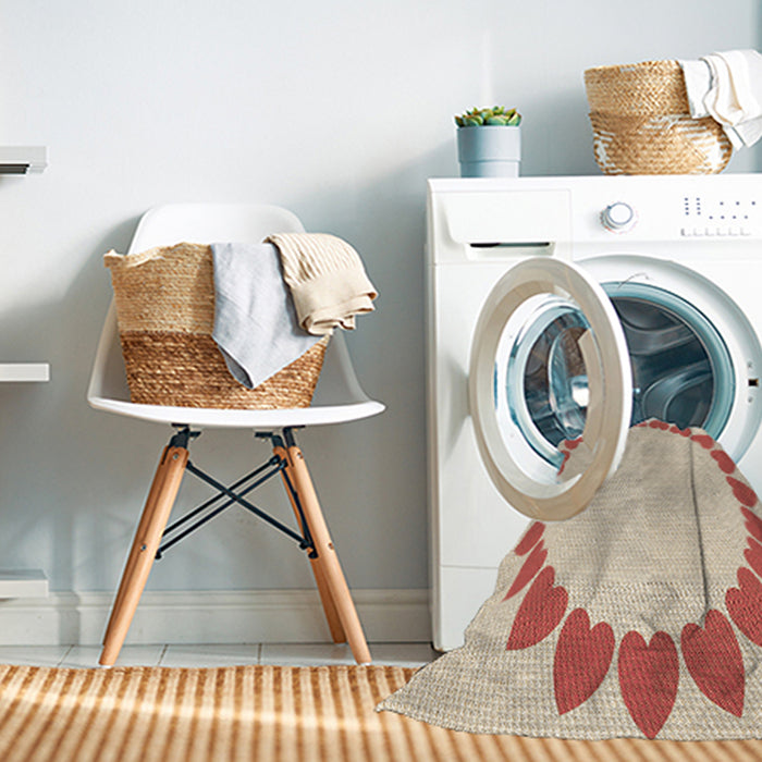 Machine Washable Transitional Sunrise Orange Rug in a Washing Machine, wshpat1414brn