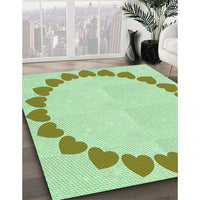 Patterned Mint Green Rug, pat1414grn