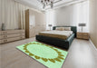 Patterned Mint Green Rug in a Bedroom, pat1414grn