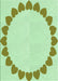 Machine Washable Transitional Mint Green Rug, wshpat1414grn