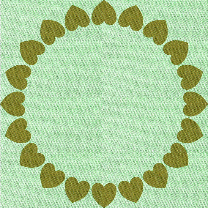 Round Machine Washable Transitional Mint Green Rug, wshpat1414grn