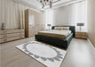 Patterned Platinum Gray Rug in a Bedroom, pat1414gry