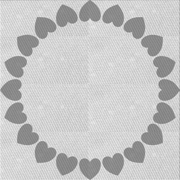 Round Patterned Platinum Gray Rug, pat1414gry