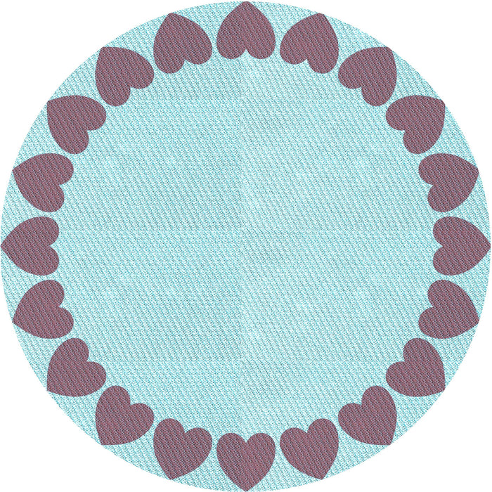 Square Patterned Columbia Blue Rug, pat1414lblu