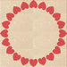 Round Patterned Orange Rug, pat1414org