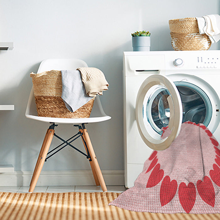 Machine Washable Transitional Light Rose Pink Rug in a Washing Machine, wshpat1414rd