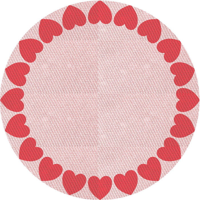 Square Patterned Light Rose Pink Rug, pat1414rd