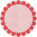 Square Patterned Light Rose Pink Rug, pat1414rd