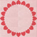 Round Patterned Light Rose Pink Rug, pat1414rd