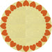 Square Patterned Orange Rug, pat1414yw