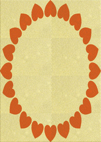 Machine Washable Transitional Orange Rug, wshpat1414yw