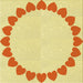 Round Patterned Orange Rug, pat1414yw