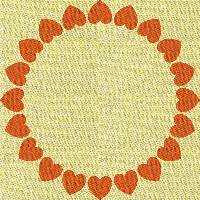 Round Machine Washable Transitional Orange Rug, wshpat1414yw