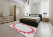 Machine Washable Transitional Tulip Pink Rug in a Bedroom, wshpat1414