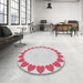 Round Patterned Tulip Pink Novelty Rug in a Office, pat1414