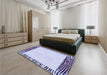 Patterned Blue Rug in a Bedroom, pat1415blu