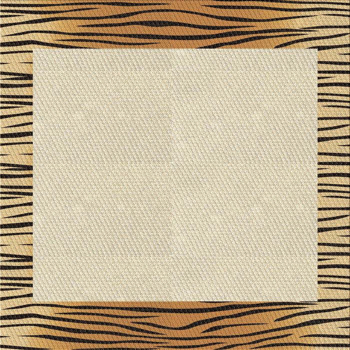 Round Machine Washable Transitional Golden Blonde Gold Rug, wshpat1415brn