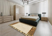 Patterned Golden Blonde Gold Rug in a Bedroom, pat1415brn