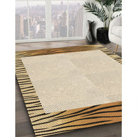 Patterned Golden Blonde Gold Rug, pat1415brn