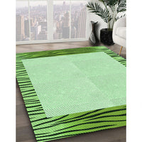 Patterned Green Rug, pat1415grn