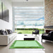 Square Patterned Green Rug in a Living Room, pat1415grn