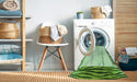 Machine Washable Transitional Green Rug in a Washing Machine, wshpat1415grn