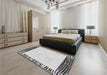 Patterned Platinum Gray Rug in a Bedroom, pat1415gry