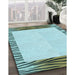 Machine Washable Transitional Green Rug in a Family Room, wshpat1415lblu